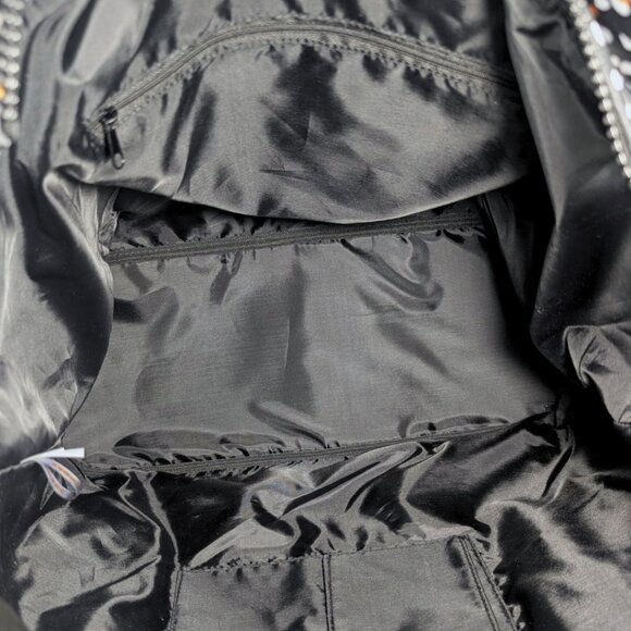 Shade & Shore XL Black Leopard Cheetah Print Neoprene Zip Beach Pool Tote Bag - Picture 7 of 8